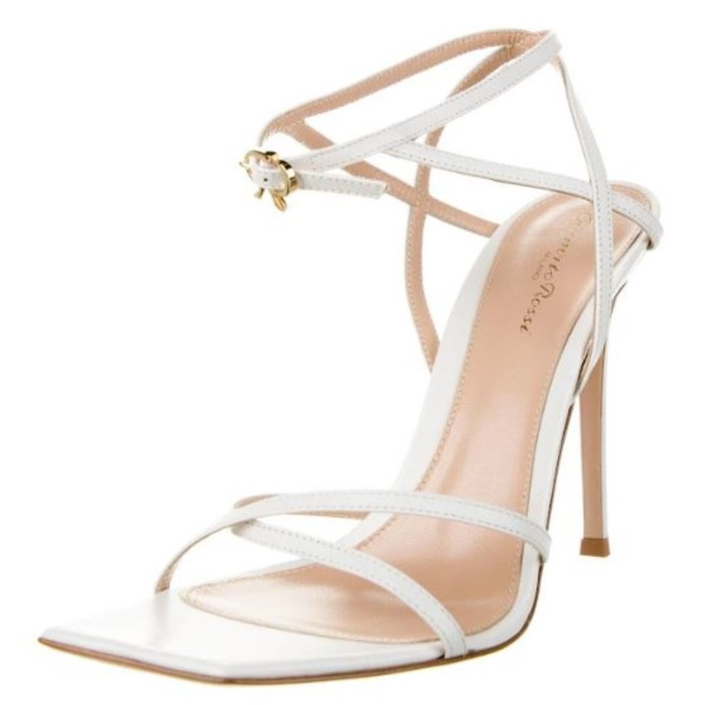 Gianvito Rossi Georgina 105 Strappy Stiletto Sandals White Size 40 - Brand New - Picture 1 of 4